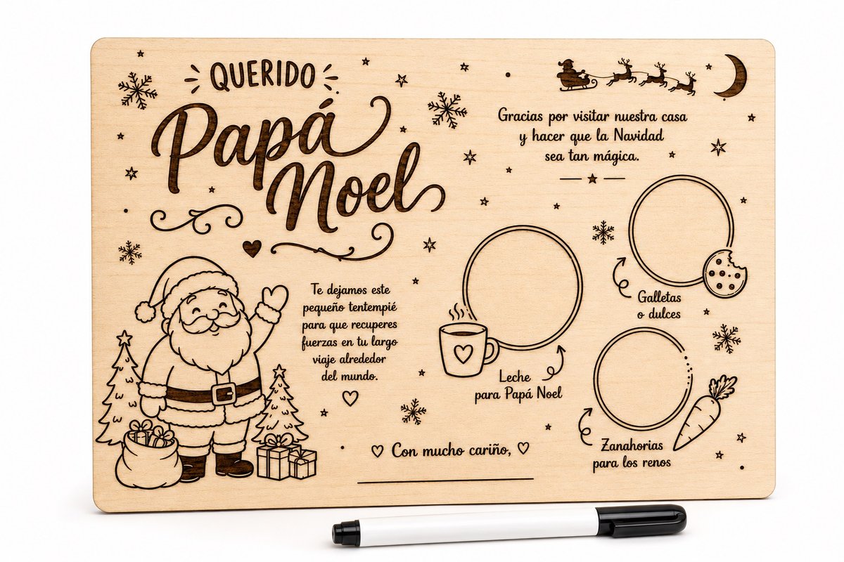BANDEJA PAPA NOEL CON ROTULADOR