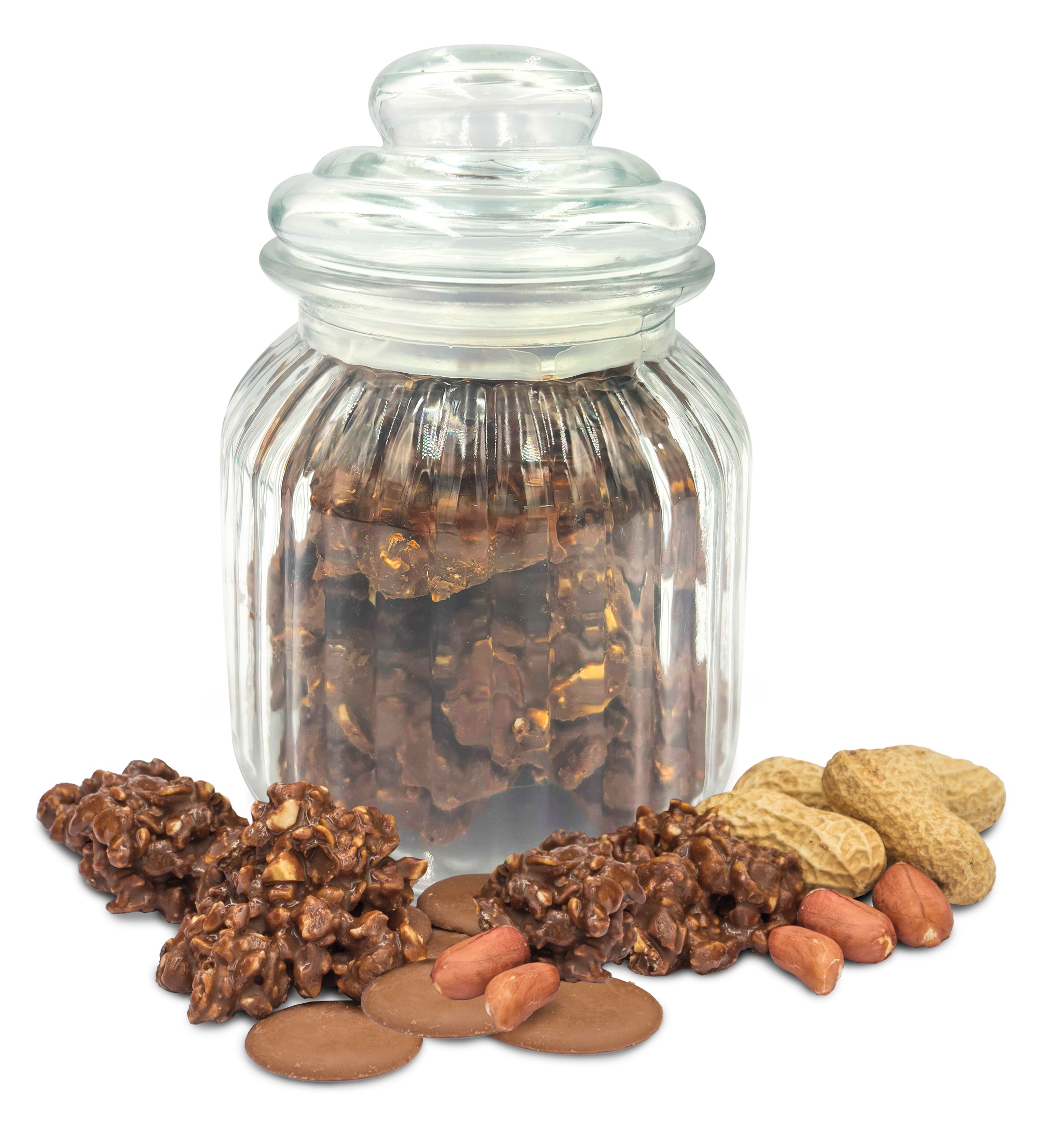 BOMBONERA CRISTAL CON ROCAS CACAHUET 250 gr.