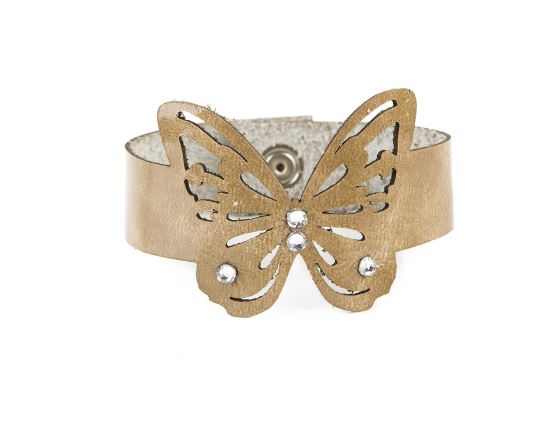 BRAZALETE CUERO MARIPOSA