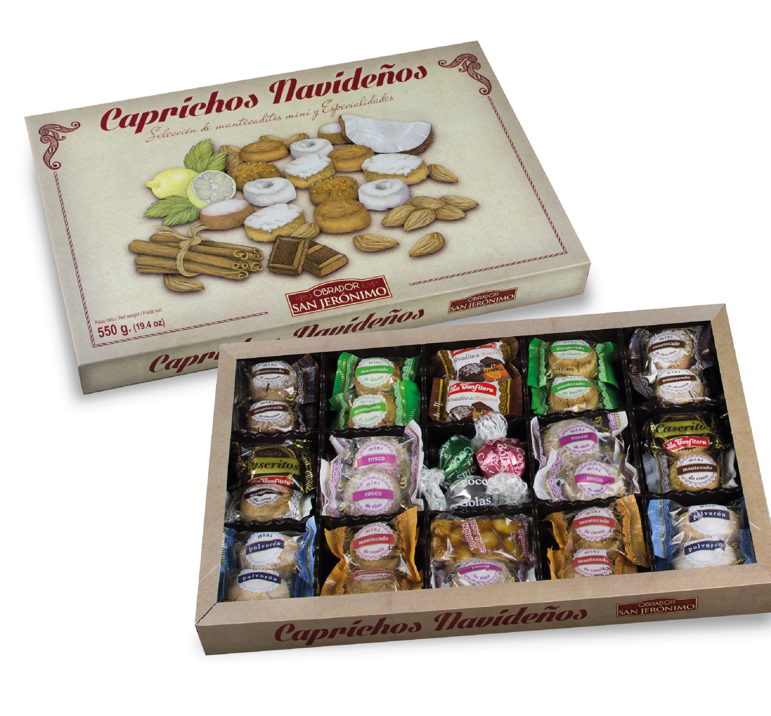 CAPRICHOS DE NAVIDAD ( SURTIDO ESPECIALIDADES MINI ) 550 gr.