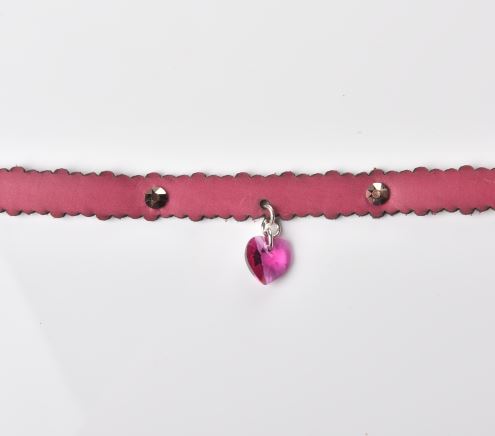 CHOKERS NIÑA CUERO FUCSIA