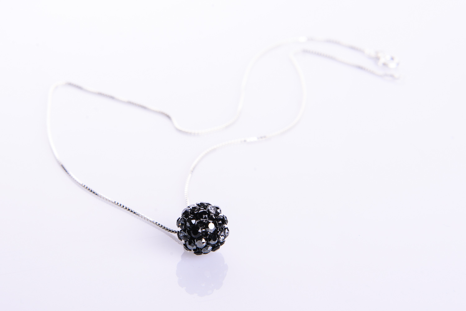 COLGANTE SWAROVSKI PLATA MESH BLACK MULTI 12mm