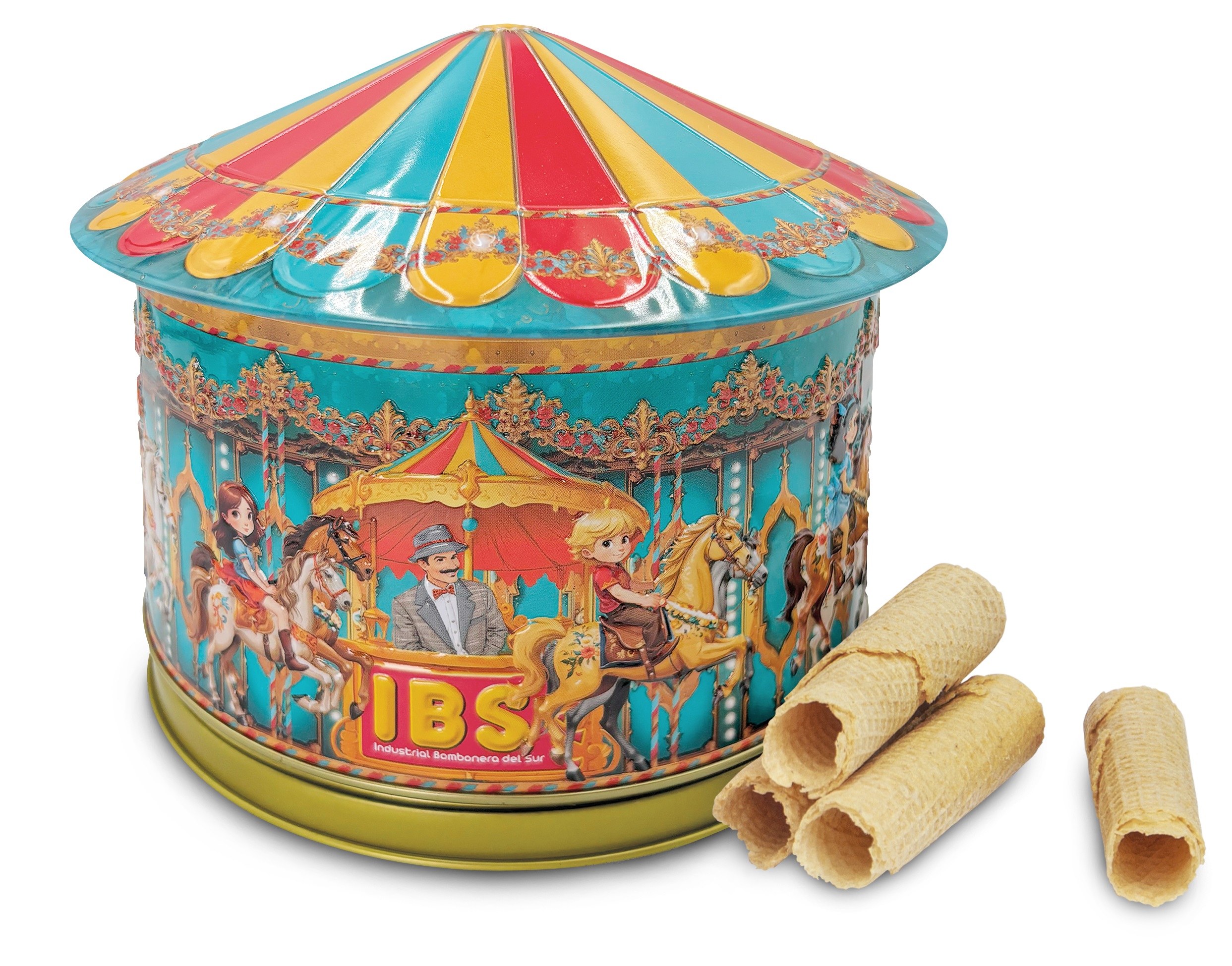 MINICARRUSEL MUSICAL DE BARQUILLOS MINI 100gr.