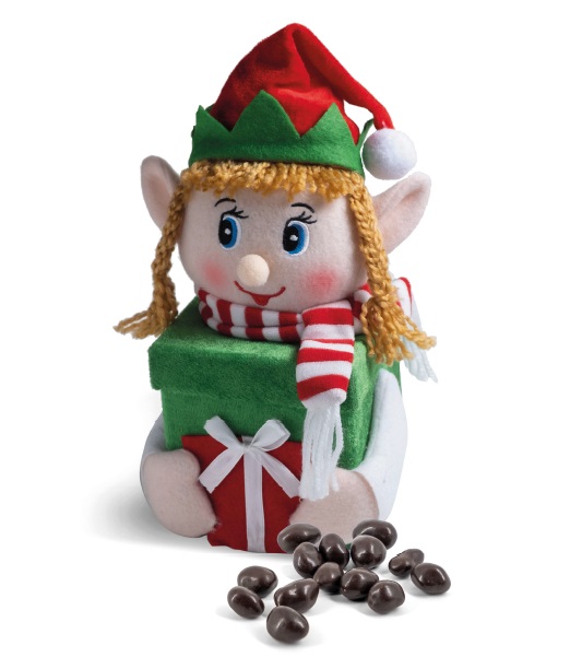 MUÑECA ELFA, CON  CHOCOHUETE, 250 gr.