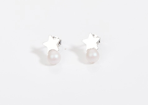 PENDIENTES  ESTRELLA CON PERLA PEARLESCENT