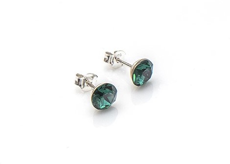 PENDIENTES CHATONS ESMERALDA CRISTAL SWAROVSKI 8mm