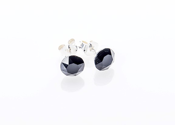 PENDIENTES CHATONS NEGRO CRISTAL SWAROVSKI 8mm