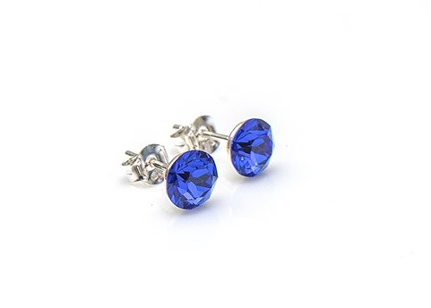 PENDIENTES CHATONS SAPPHIRE CRISTAL SWAROVSKI 8mm