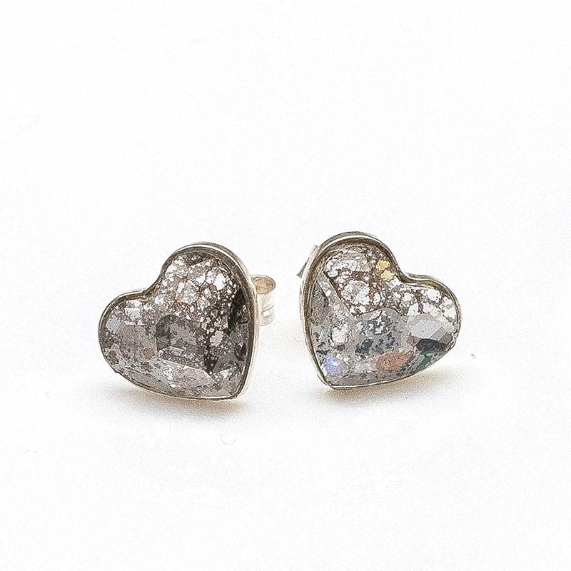 PENDIENTES CORAZÓN PATINA CRISTAL SWAROVSKI  10mm