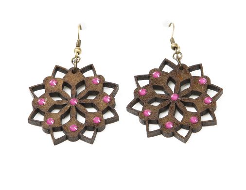 PENDIENTES EDELWEISS PEONYPINK CON  CRISTALES SWAROVSKI