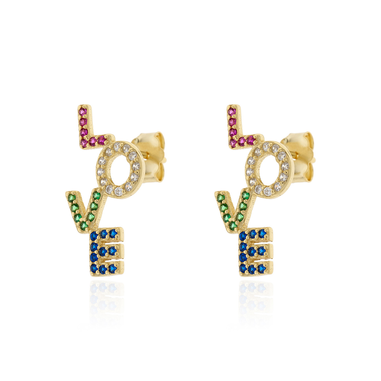 PENDIENTES LOVE DORADOS