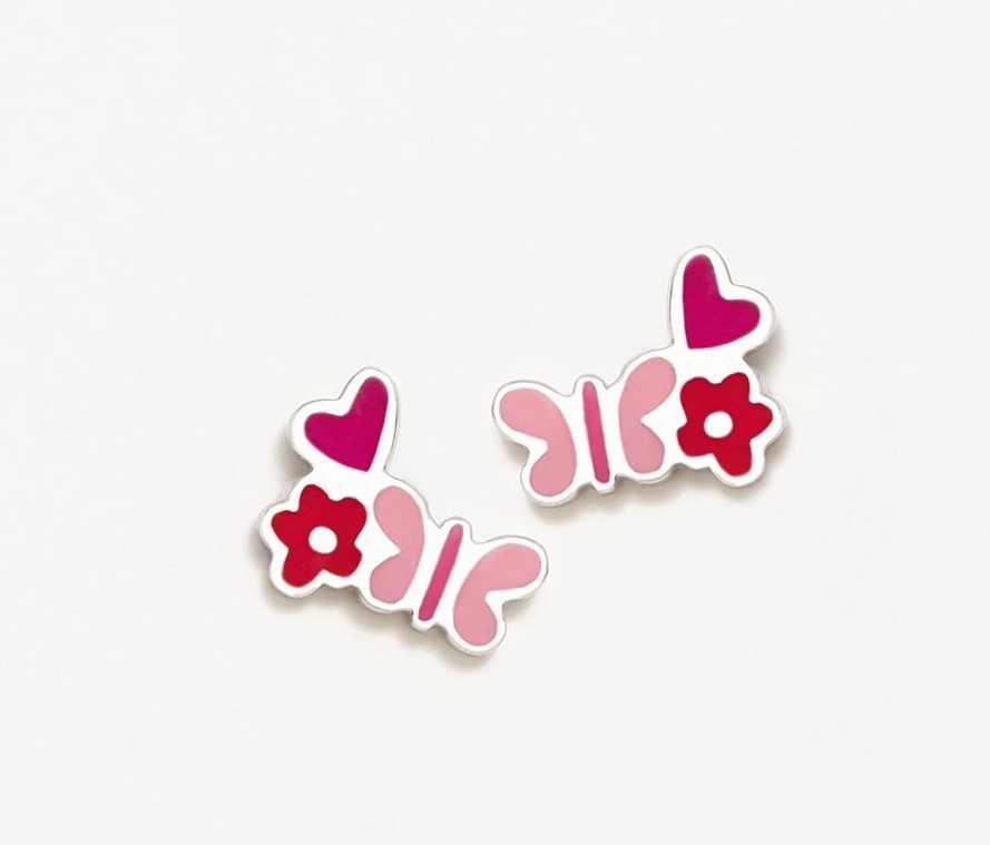 PENDIENTES MARIPOSA ROSAS SWEETIE