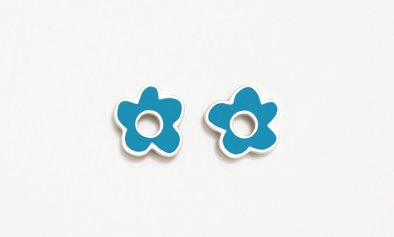 PENDIENTES NEW FLOR AZUL