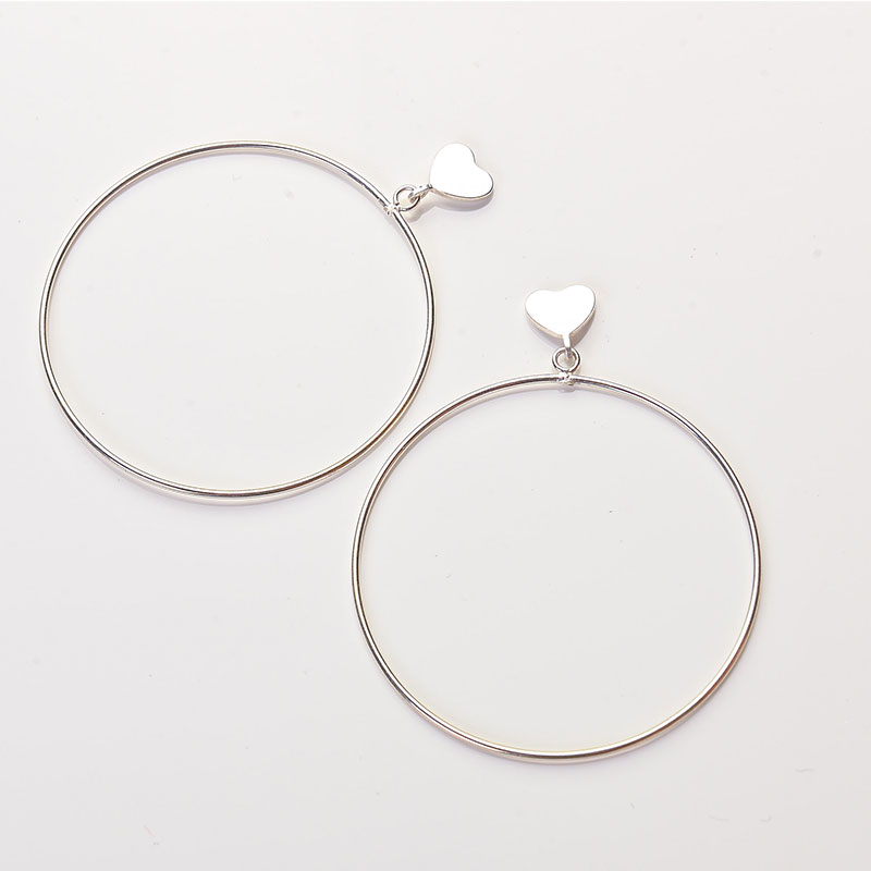 PENDIENTES PLATA CORAZÓN ARO GRANDE