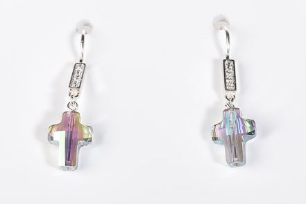 PENDIENTES PLATA CRUZ PARADISHE CRISTAL SWAROVSKI 14 mm