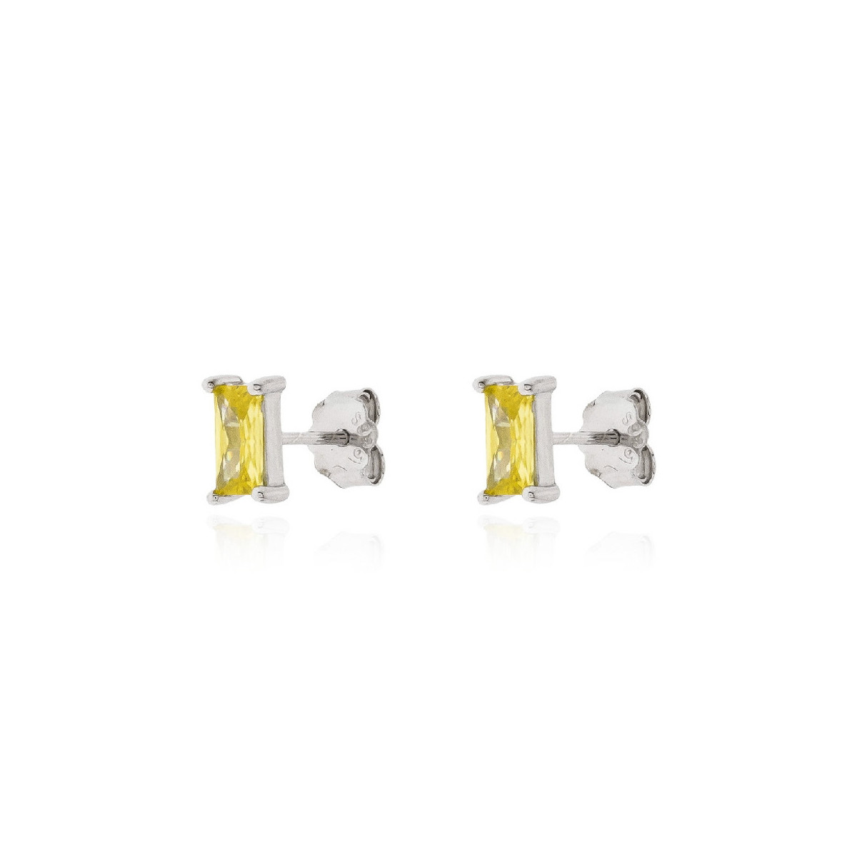 PENDIENTES PLATA CUADRADO AMARILLO