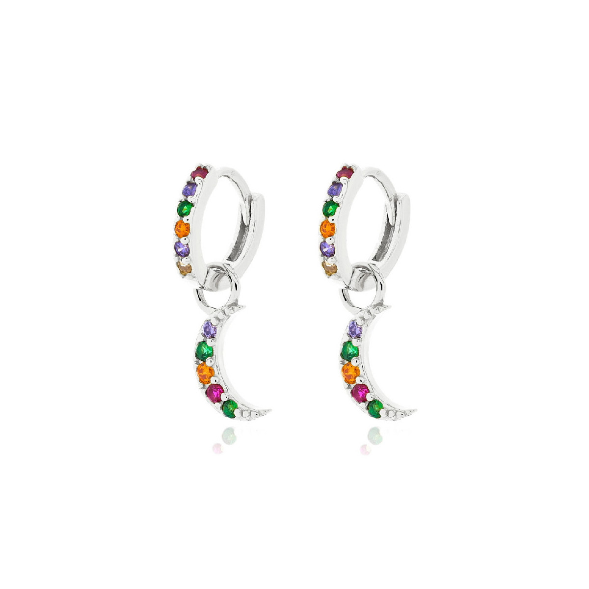 PENDIENTES PLATA LUNA COLORES