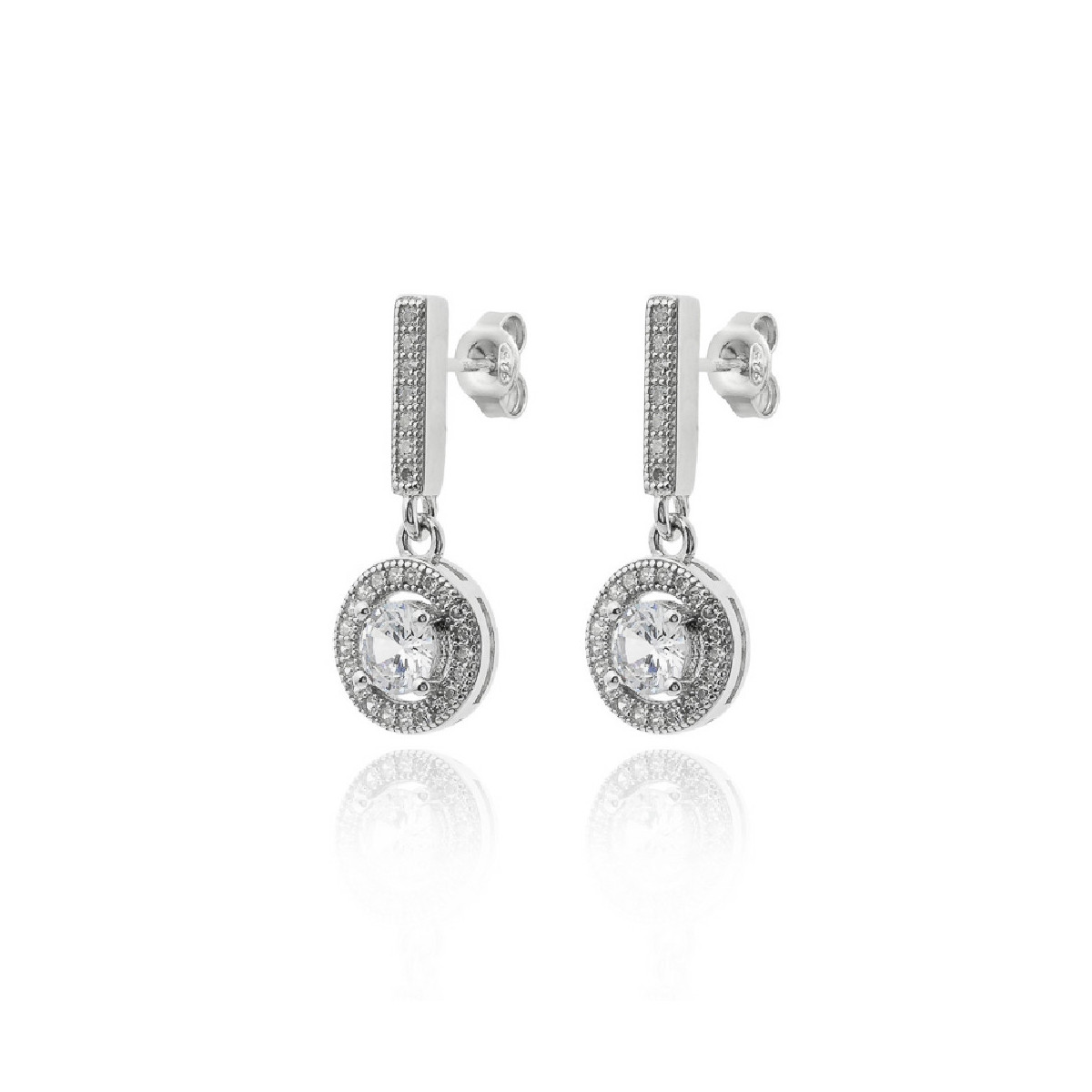 PENDIENTES PLATA PRESION CIRCULO STAR