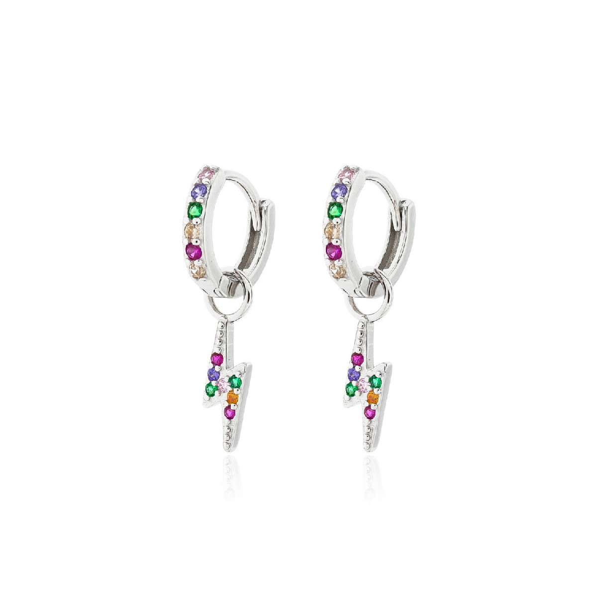 PENDIENTES PLATA RAYO COLORES