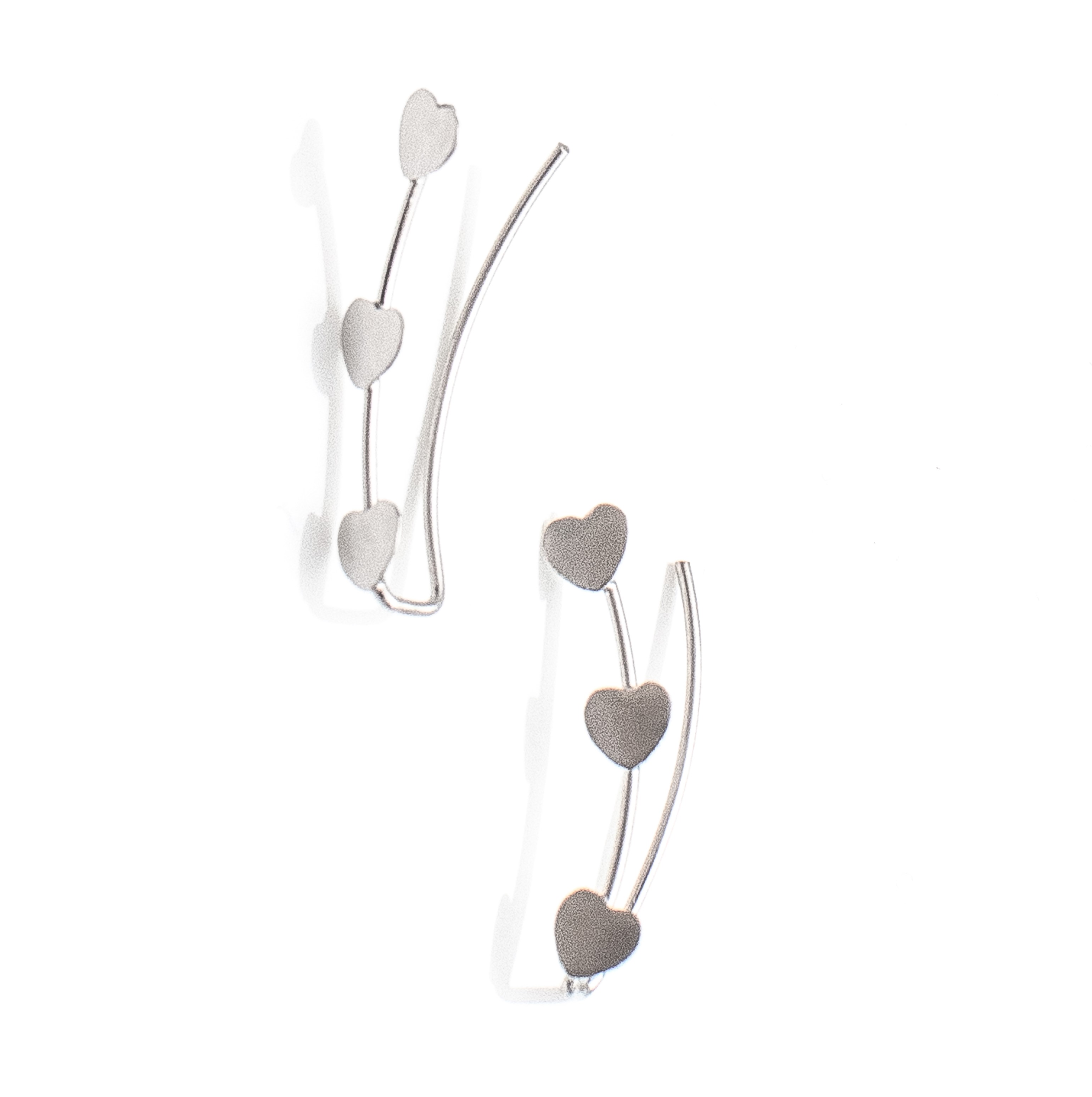 PENDIENTES PLATA TREPADORES CORAZONES
