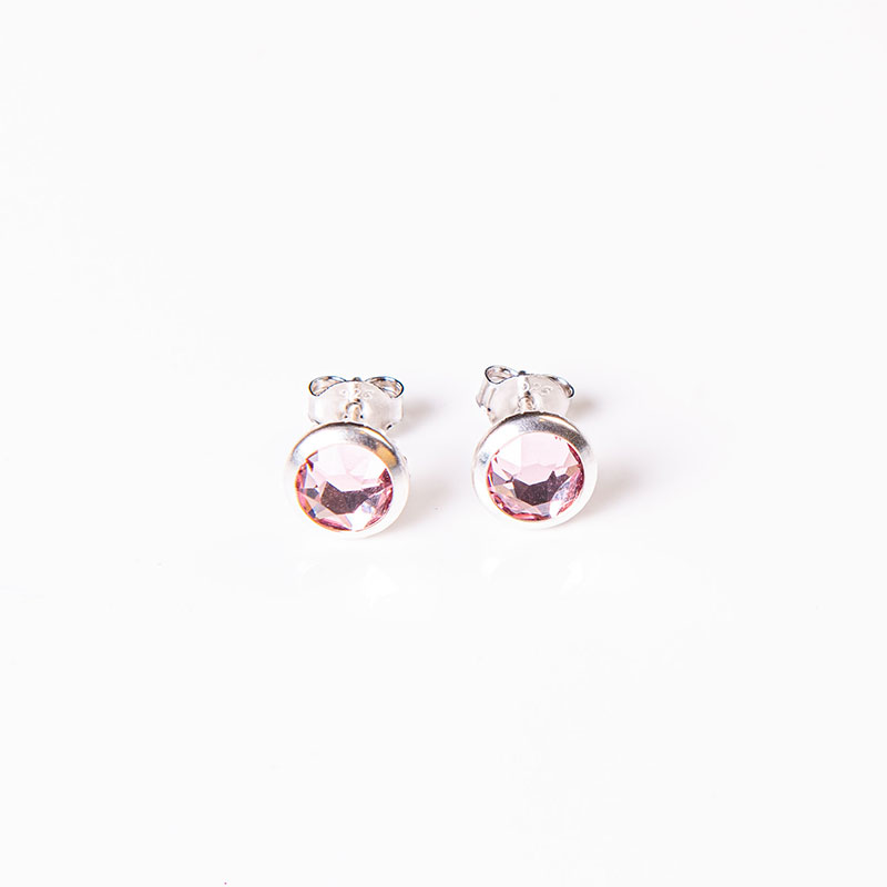 PENDIENTES RIBET RODIO ROSE CRISTAL SWAROVSKI 8mm