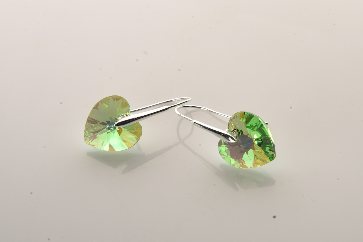 PENDIENTES SWAROVSKI CORAZÓN PERIDOT