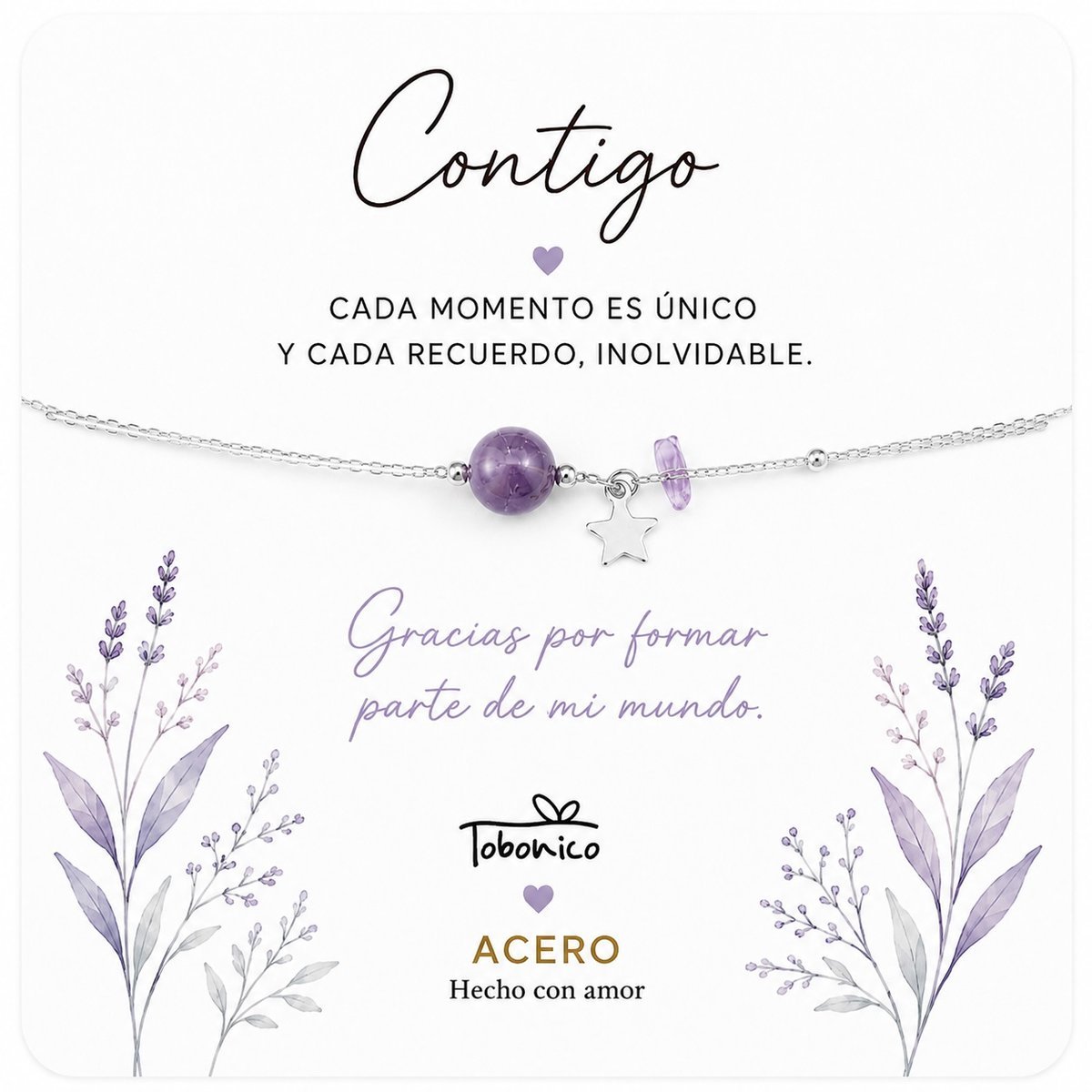 PUL. REGALO CONTIGO PLATEADA AMATISTA