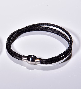 PULSERA 3 CORDONES TRENZADO NEGRO