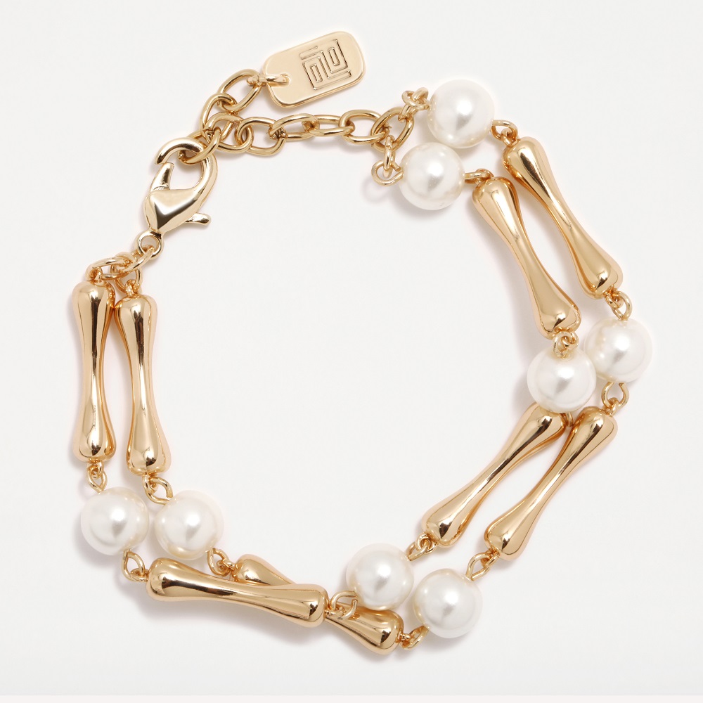 PULSERA DOBLE PERLAS BONES