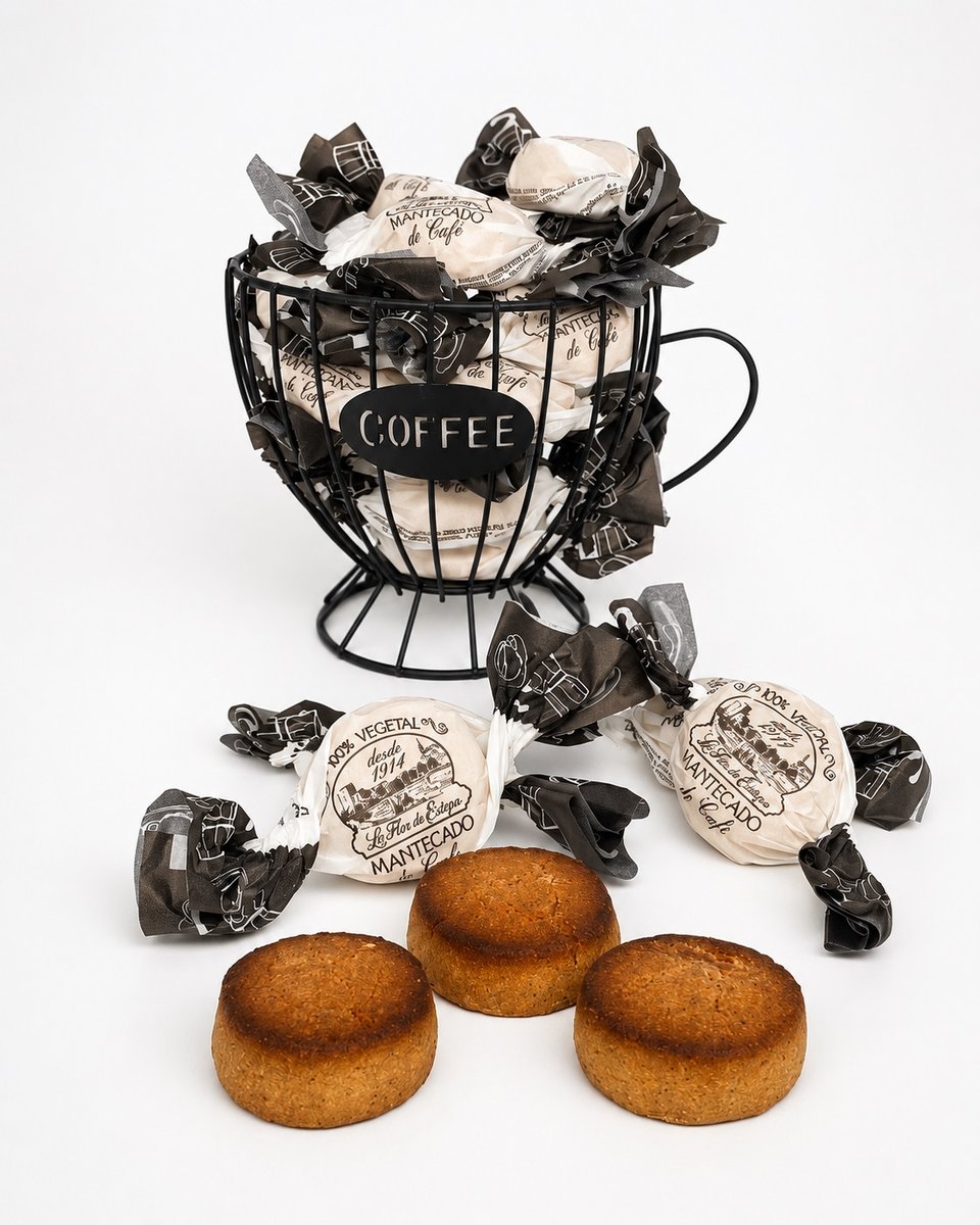 TAZA DE METAL PARA CAPSULAS COFFEE CON MANTECADOS DE CAFÉ 400 g
